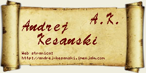Andrej Kešanski vizit kartica